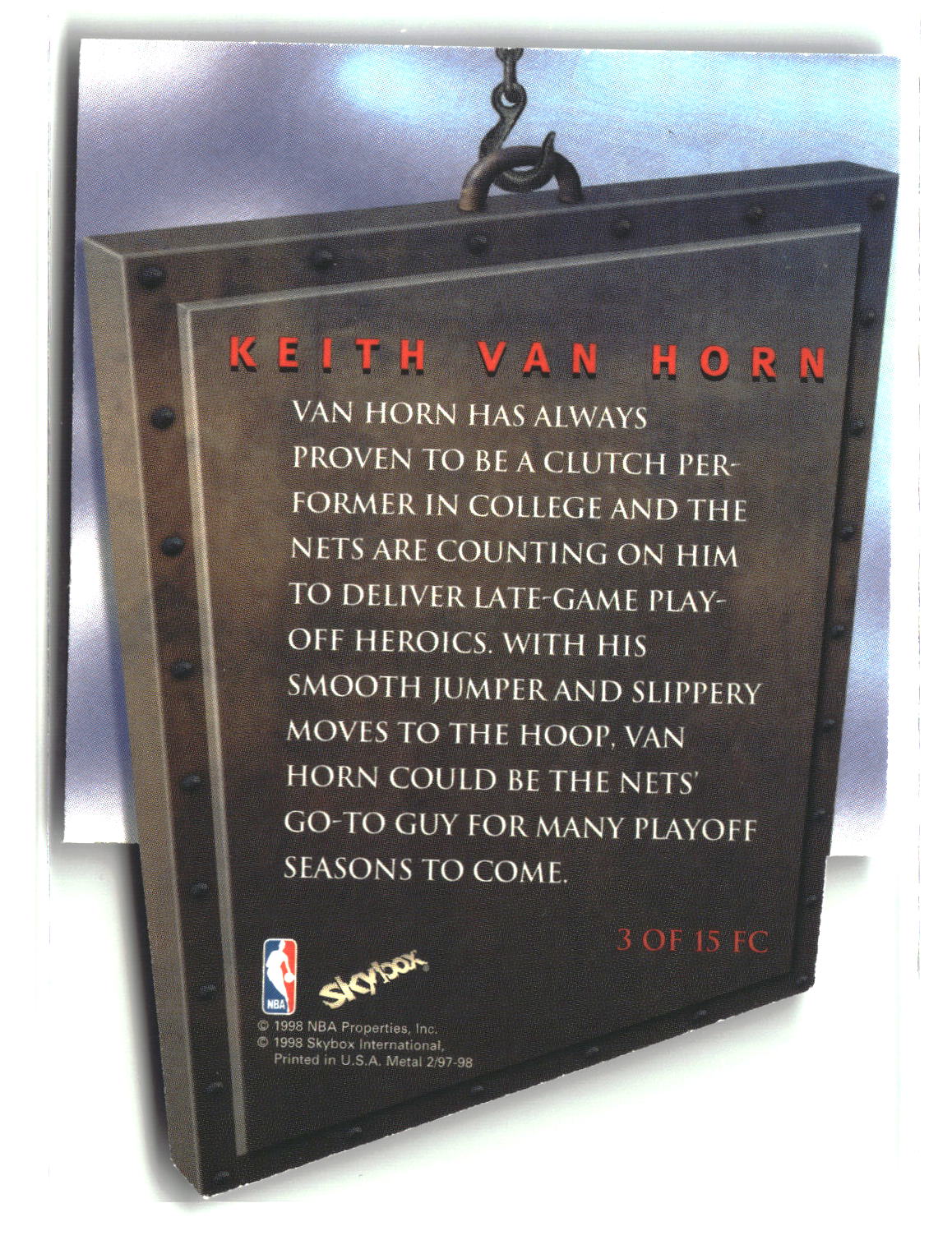 Keith Van Horn 1997-98 Metal Universe Championship Future Champions #3 FC