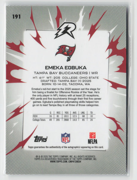 Emeka Egbuka 2025 Topps Resurgence Signatures #191