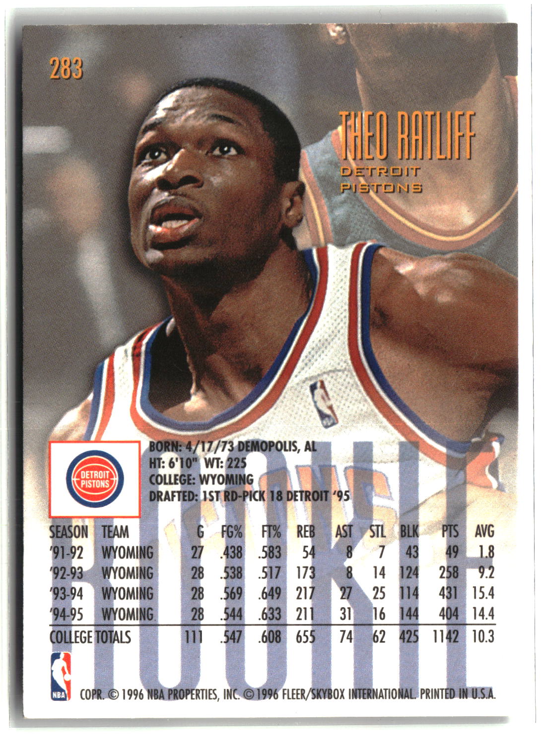 Theo Ratliff 1995-96 Ultra #283