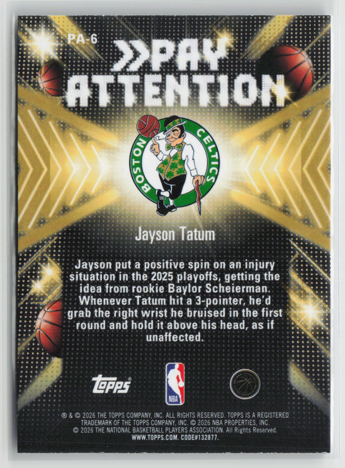 Jayson Tatum 2025-26 Hoops Pay Attention #PA-6