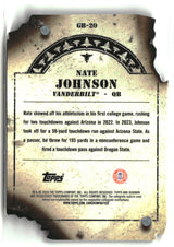 Nate Johnson 2024 Bowman University Best Gunslingers and Bandits Die Cut #GB-20