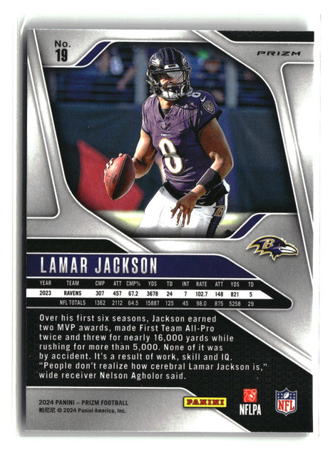 Lamar Jackson 2024 Panini Prizm Silver #19