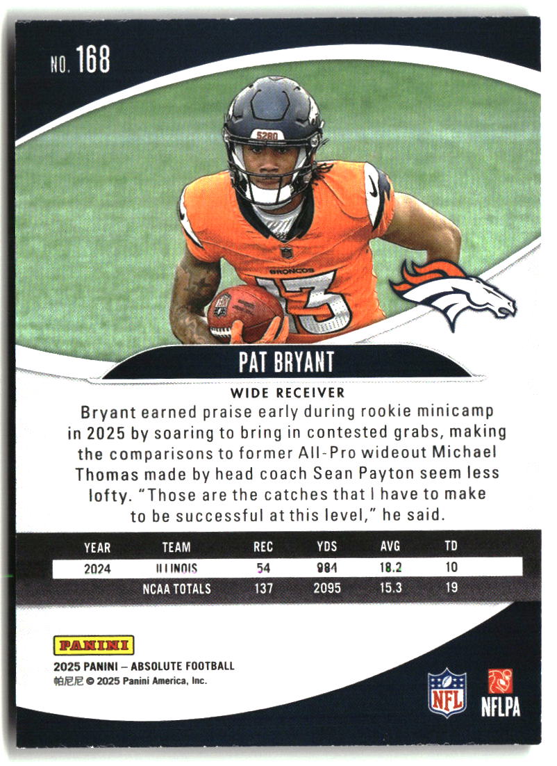 Pat Bryant 2025 Panini Absolute Retail #168