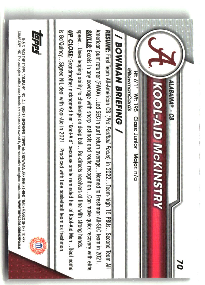 Kool-Aid McKinstry 2023 Bowman University Chrome #70