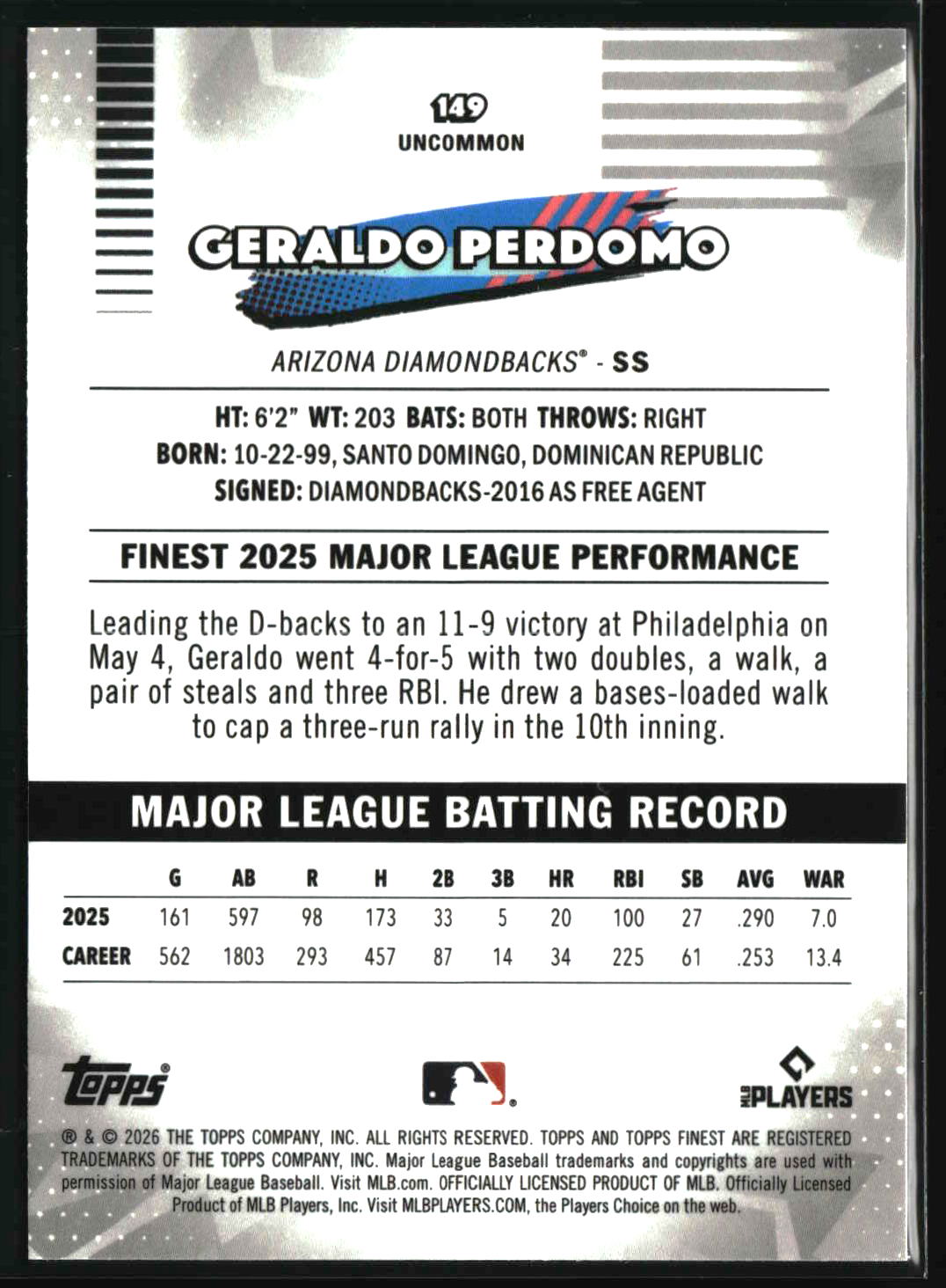 Geraldo Perdomo 2026 Finest #149