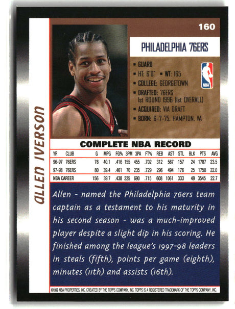 Allen Iverson 1998-99 Topps #160