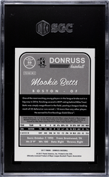 Mookie Betts 2017 Donruss Catcher Shown Gray Border #59 /199 SGC 10