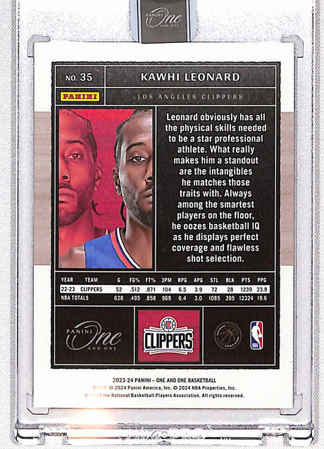 Kawhi Leonard 2023-24 Panini One and One #35 #/99