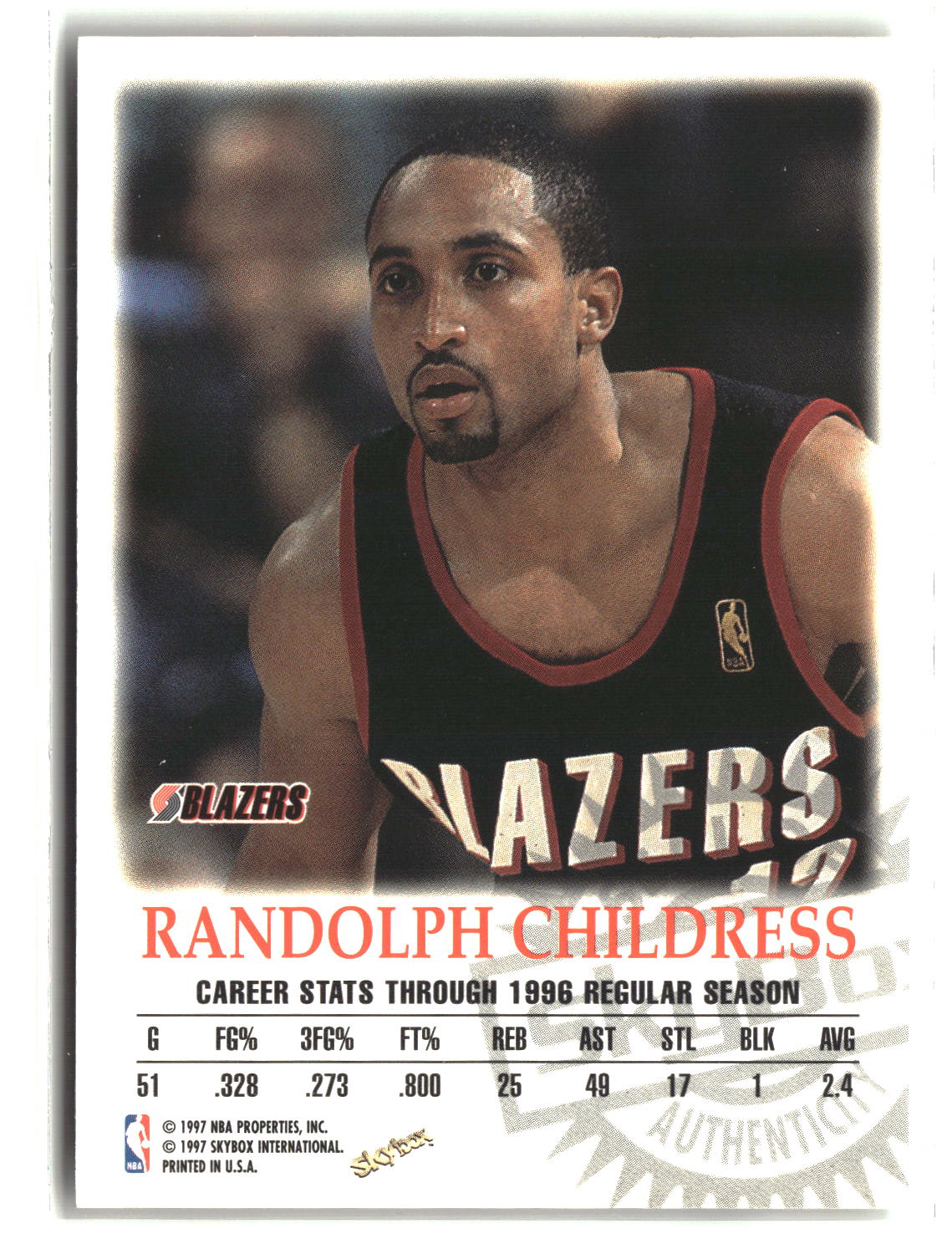 Randolph Childress 1997-98 SkyBox Premium Autographics #NNO