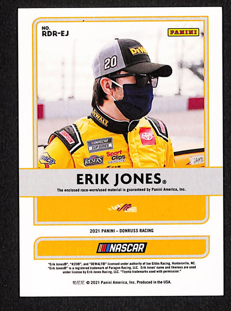 Erik Jones 2021 Donruss Race Day Relics Red #RDR-EJ #/50