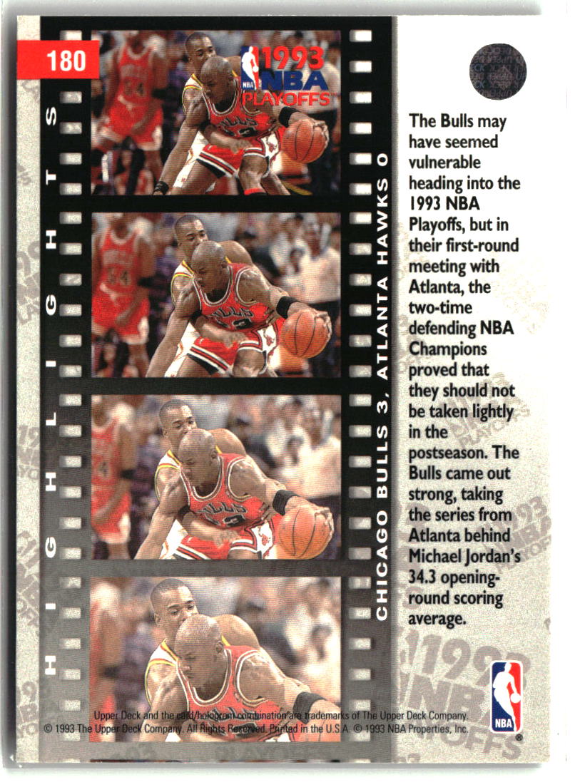 First Round: Bulls 3, Hawks 1993-94 Upper Deck #180