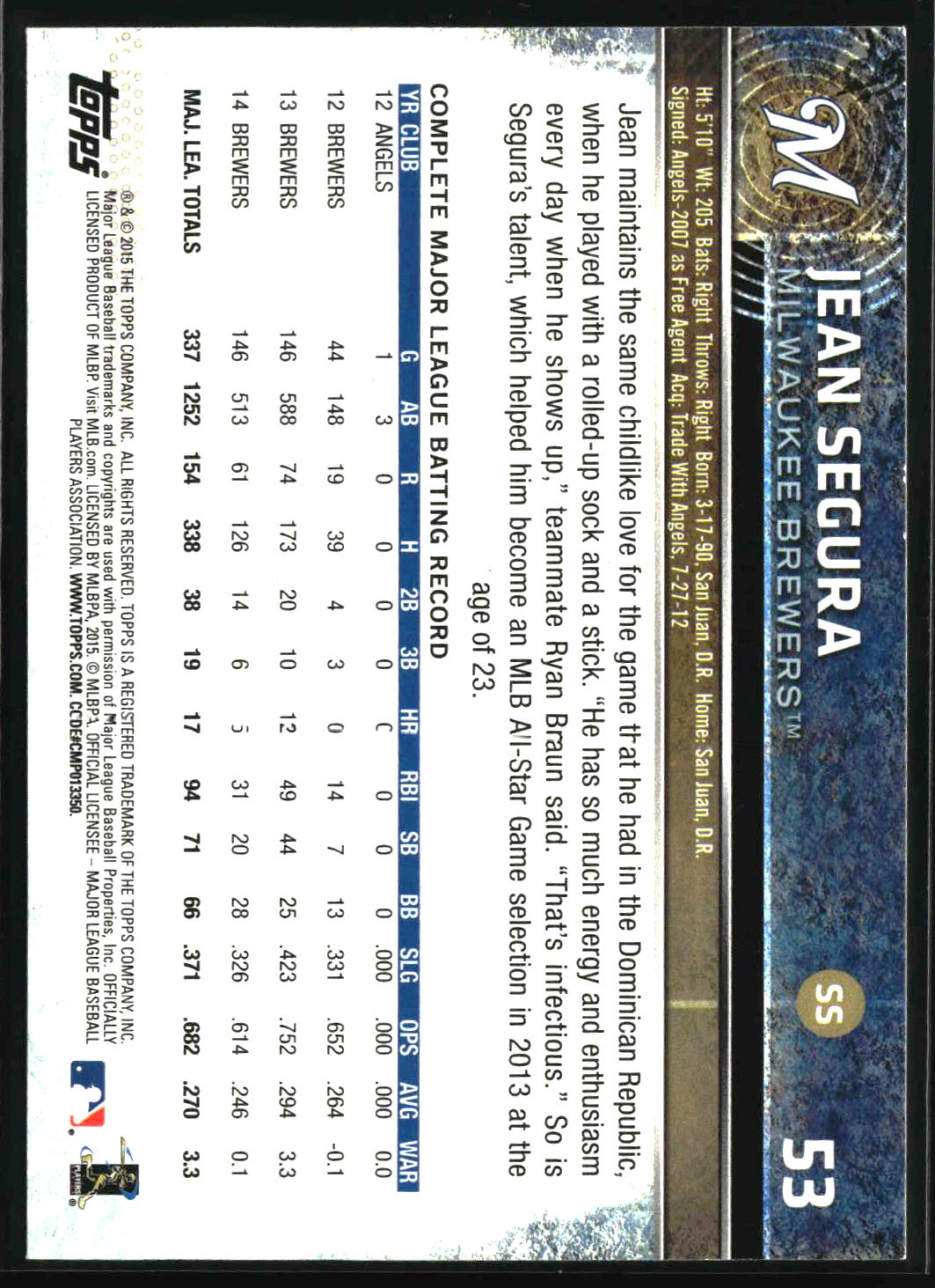 Jean Segura 2019 Topps Archives Signatures /38 #53
