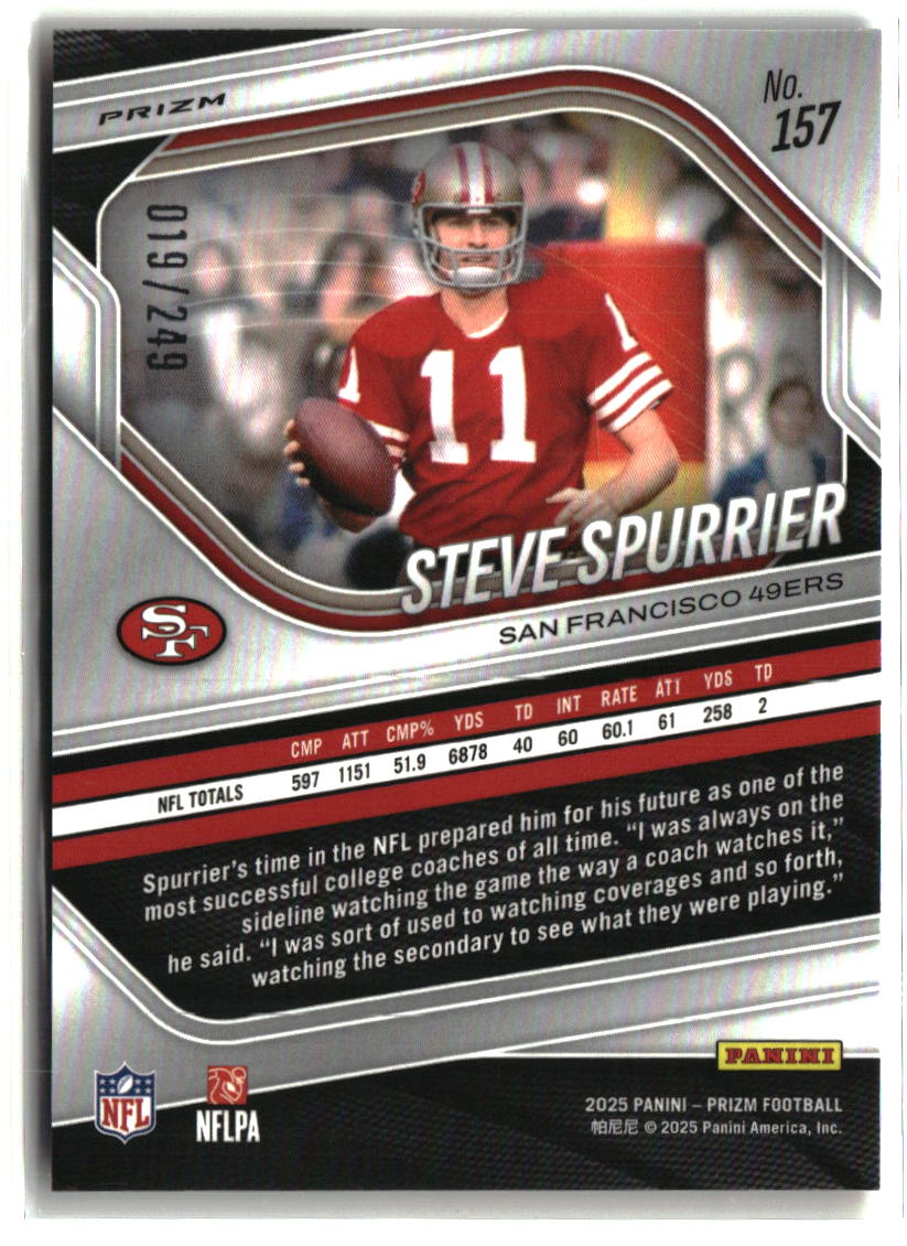 Steve Spurrier 2025 Panini Prizm Orange #157 #/249