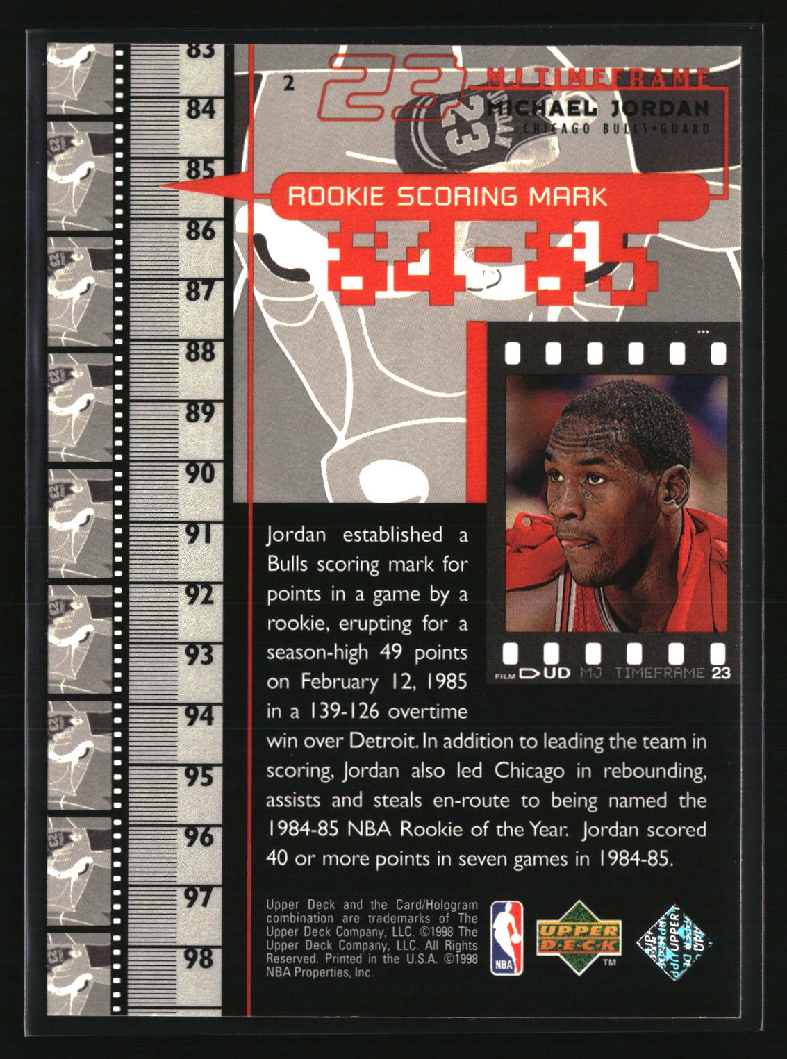 Michael Jordan 1998 Upper Deck Michael Jordan Living Legend #2