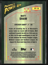 Matt Shaw 2024 Bowman Prospect Power-Up Mojo Refractors #PP-16
