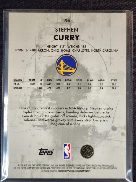 Stephen Curry 2025-26 Topps Motif Ultramarine Blue #56