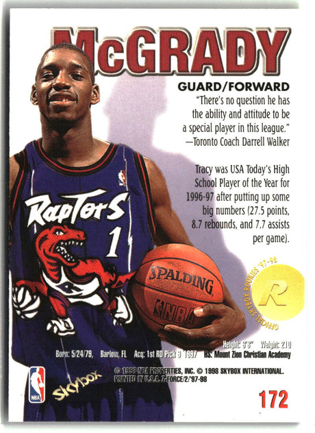 Tracy McGrady 1997-98 SkyBox Z-Force #172b