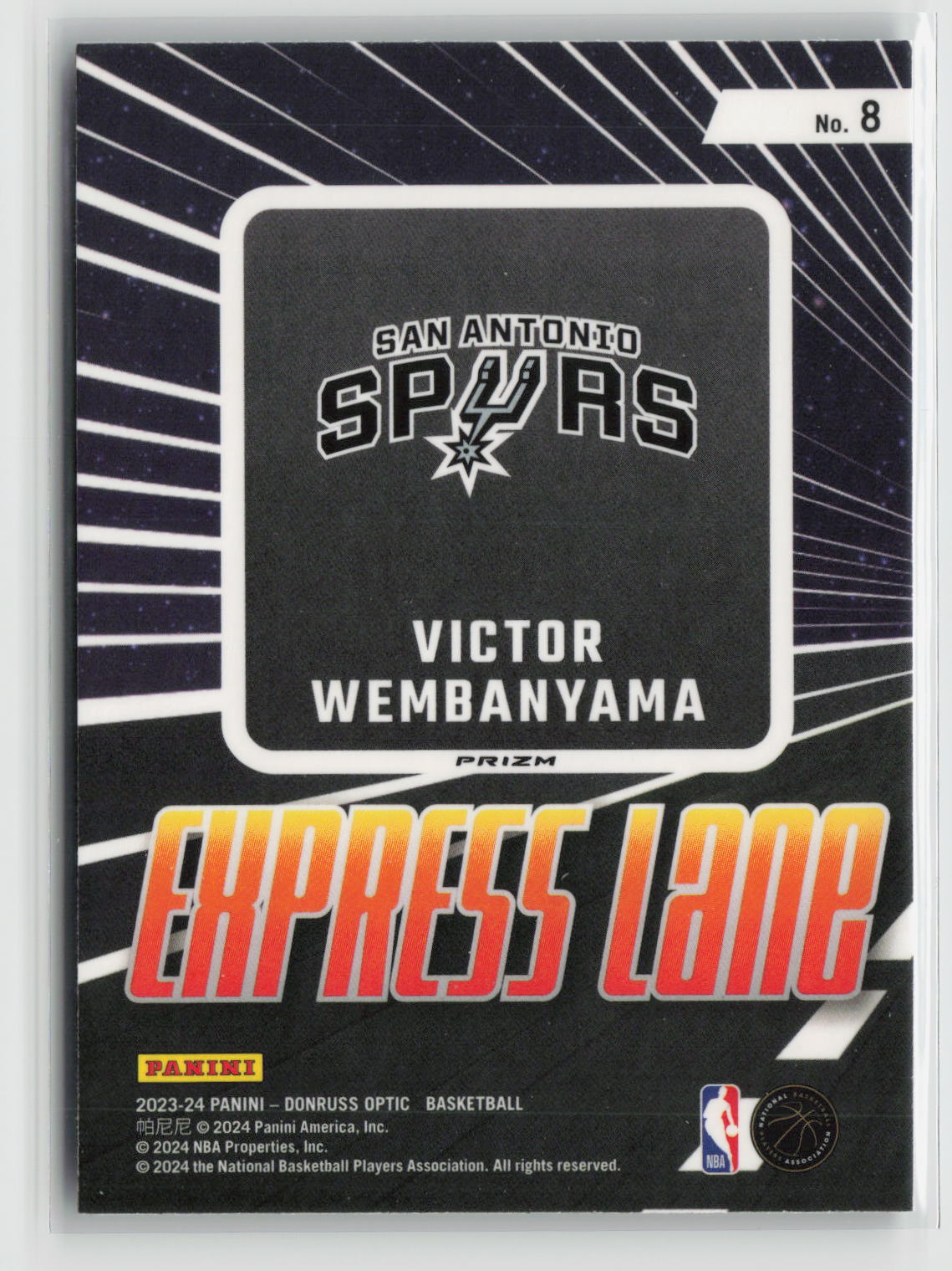 Victor Wembanyama 2023-24 Donruss Optic Express Lane Purple #8