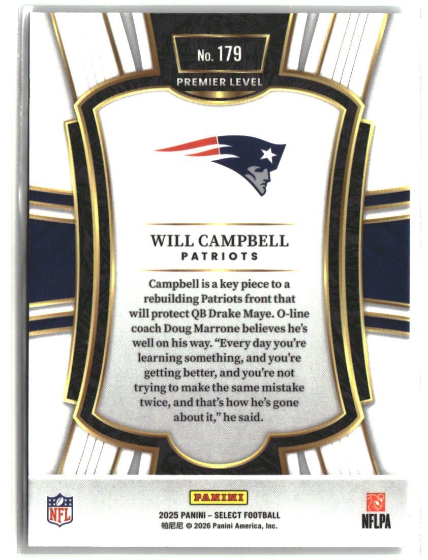 Will Campbell 2025 Panini Select #179