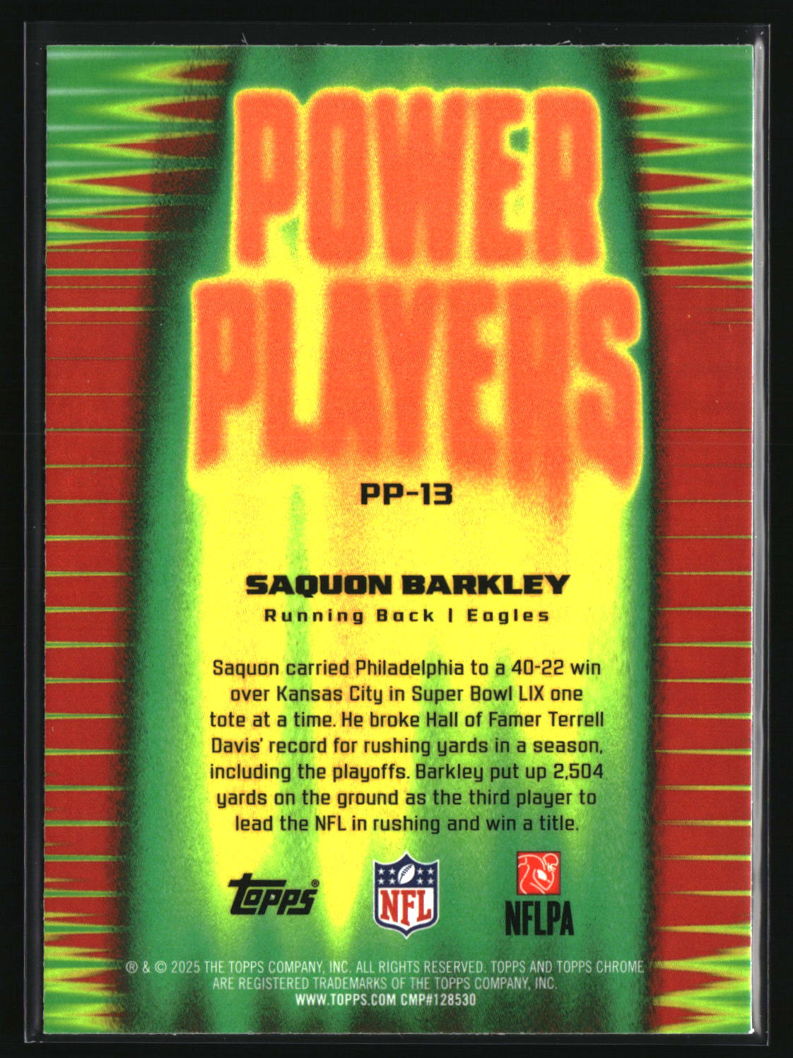 Saquon Barkley 2025 Topps Chrome Power Players #PP-13