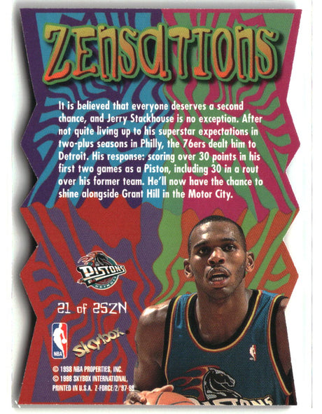 Jerry Stackhouse 1997-98 SkyBox Z-Force Zensations #21 ZN