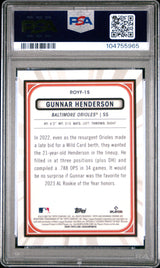 Gunnar Henderson 2023 Bowman Rookie Of The Year Favorites #ROYF15 PSA 9
