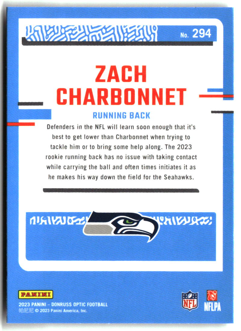 Zach Charbonnet 2023 Donruss Optic #294