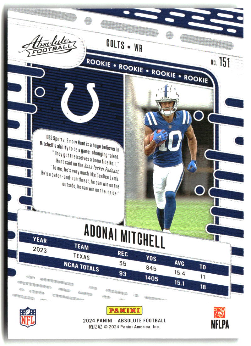Adonai Mitchell 2024 Panini Absolute #151