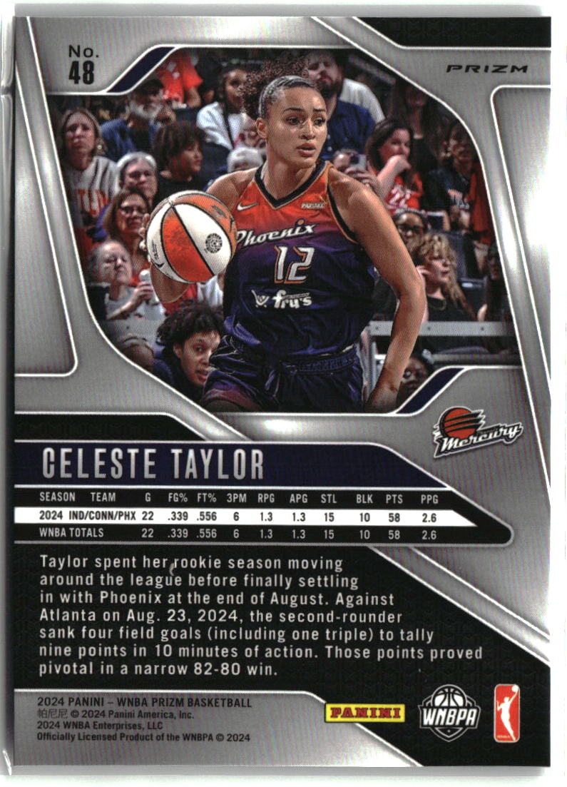 Celeste Taylor 2024 Panini Prizm WNBA Silver Prizms #48