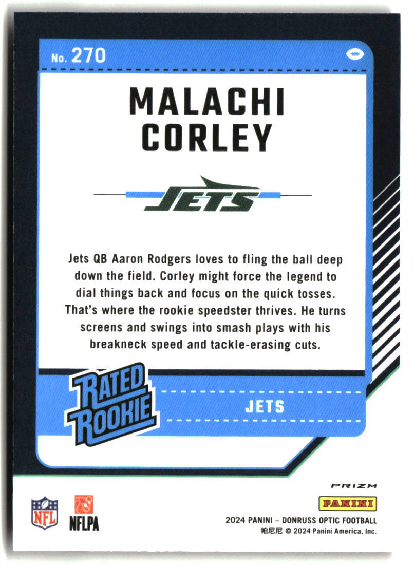 Malachi Corley 2024 Donruss Optic Red Hyper #270