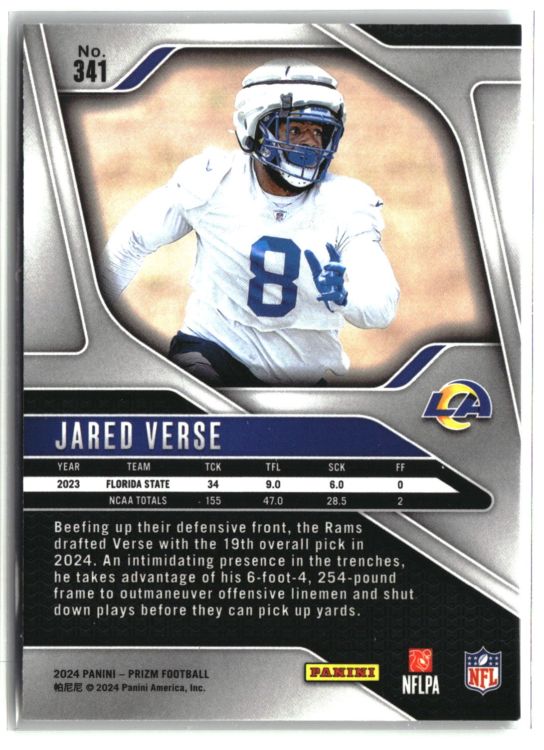 Jared Verse 2024 Panini Prizm #341