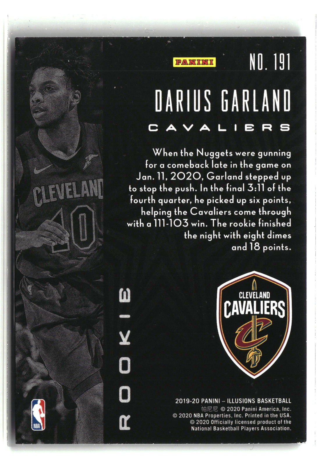 Darius Garland 2019-20 Panini Illusions Bronze #191
