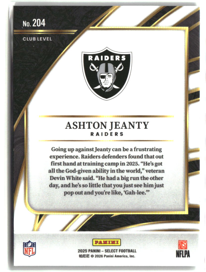 Ashton Jeanty 2025 Panini Select #204