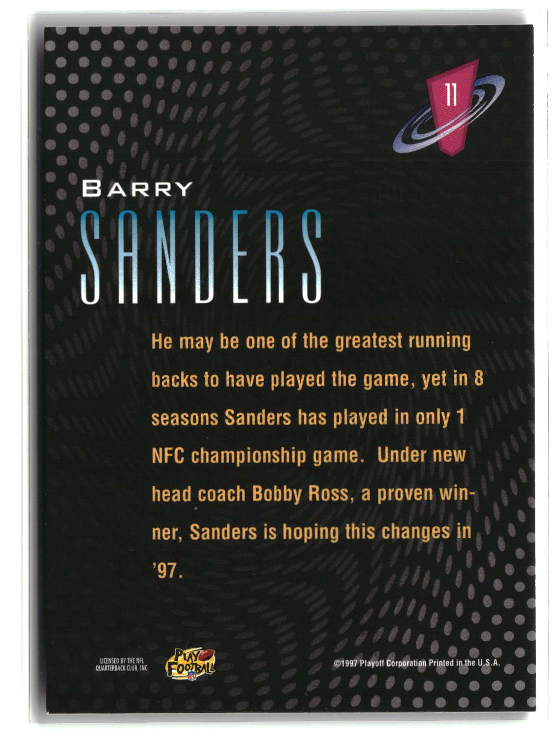 Barry Sanders 1997 Playoff Zone Frenzy #11