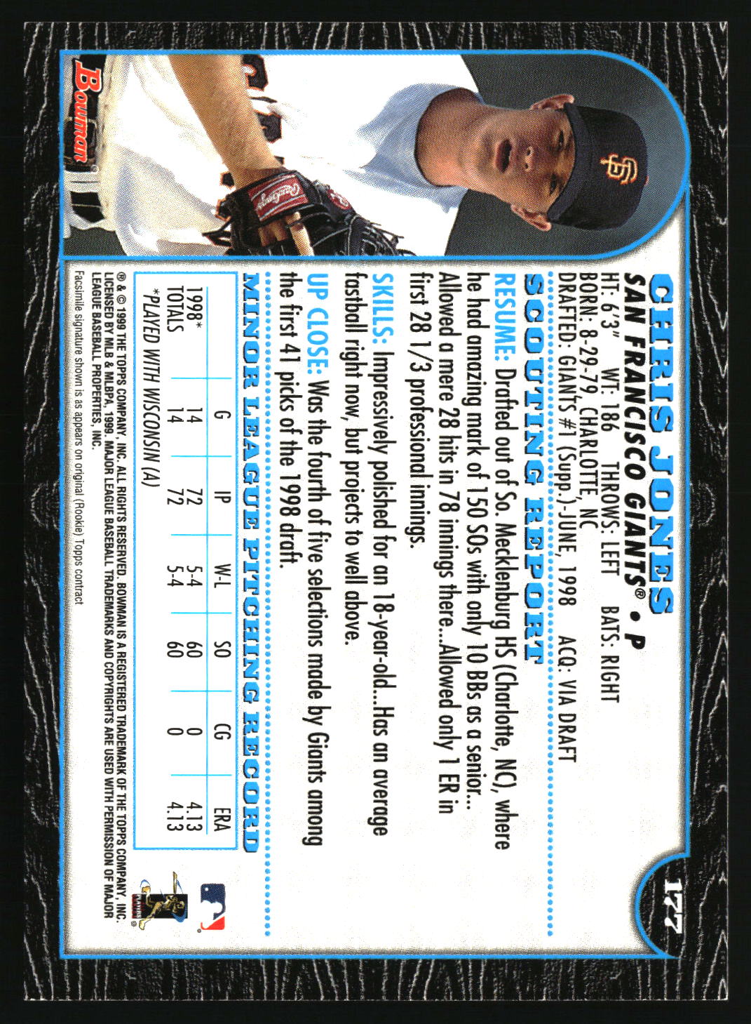 Chris Jones 1999 Bowman #177