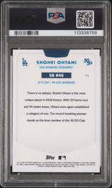Shohei Ohtani 2024 Topps 50/50 Shohei Ohtani Chrome Gold Refractor #95 /50 PSA 9