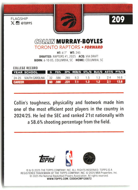 Collin Murray-Boyles 2025-26 Topps #209