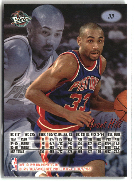 Grant Hill 1996-97 Ultra #33