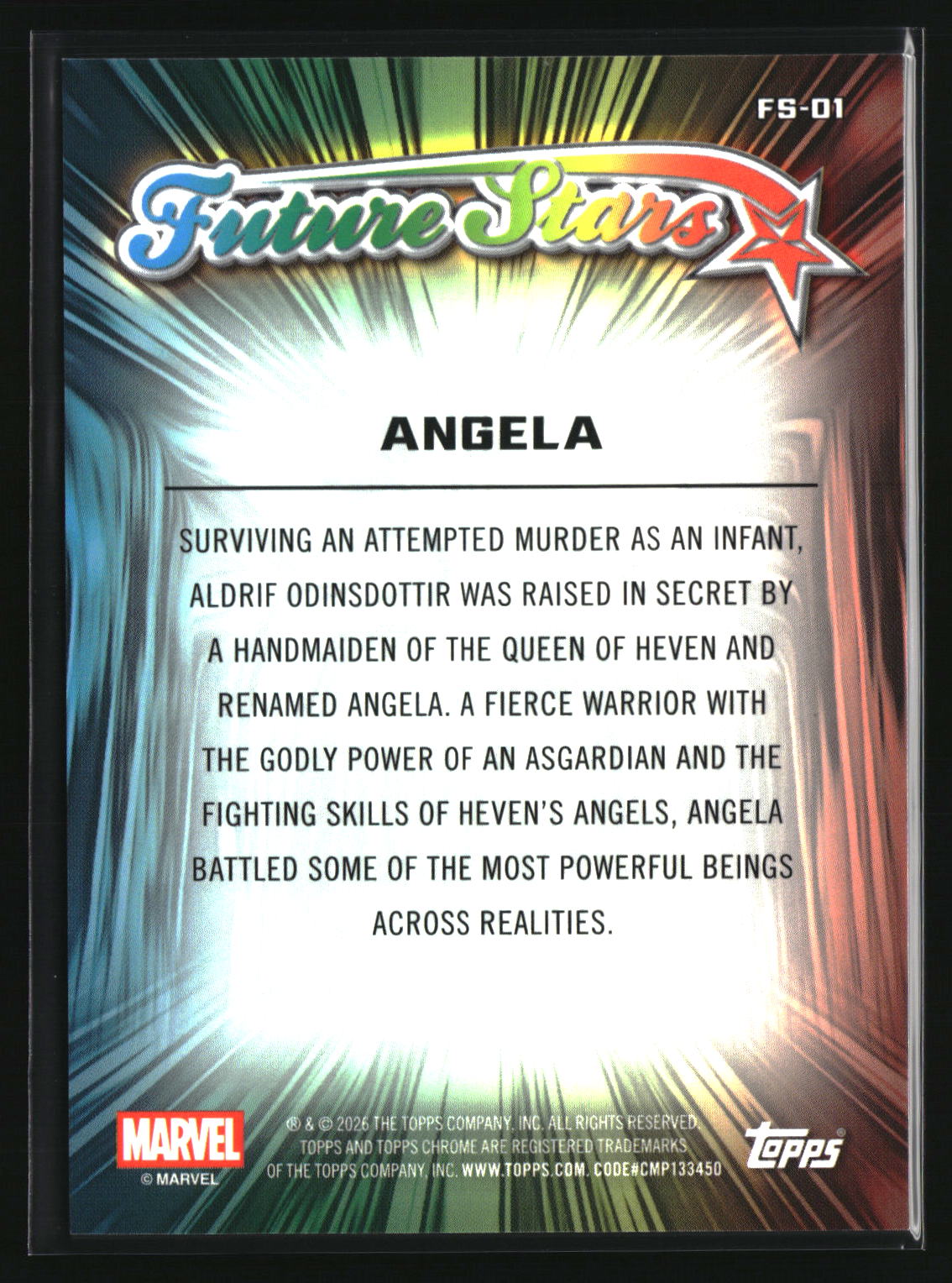 Angela 2026 Topps Chrome Marvel Comics Future Stars #FS-01