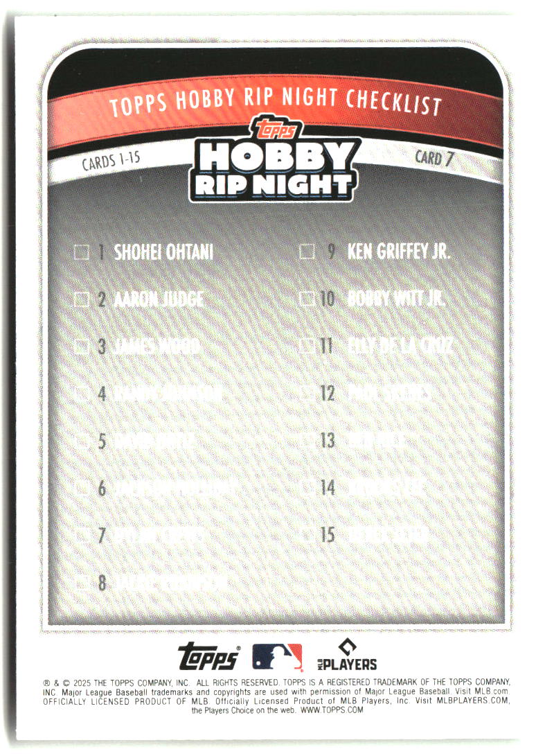 Dylan Crews 2025 Topps Hobby Rip Night #7