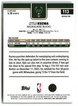 Kyle Kuzma 2025-26 Topps Chrome Update Refractor #113