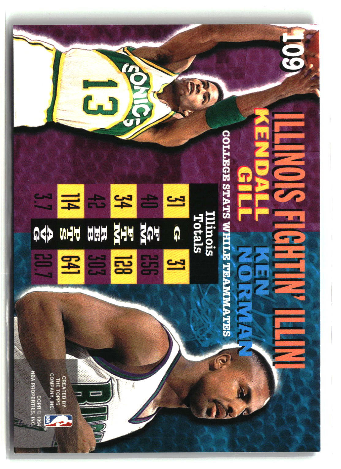 Ken Norman / Kendall Gill 1994-95 Stadium Club #109