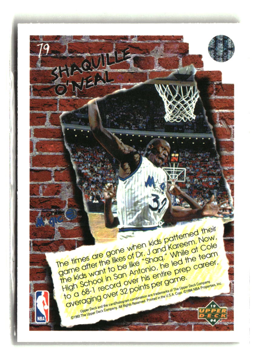Shaquille O'Neal 1993-94 Upper Deck Pro View #79