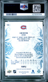 Lane Hutson 2024-25 Upper Deck Ice Purple #133 PSA 10