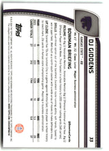DJ Giddens 2024 Bowman University Chrome Aqua Refractor #33 #/299