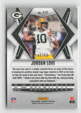 Jordan Love 2025 Panini Phoenix Bronze Winter Prizm #117 #/50