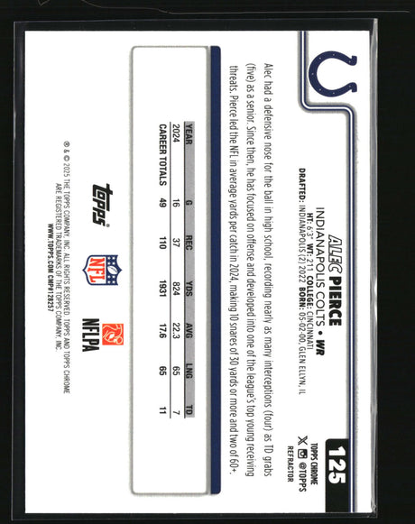Alec Pierce 2025 Topps Chrome Topps Refractor #125