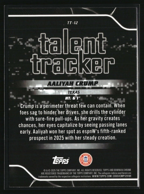 Aaliyah Crump 2025-26 Bowman Talent Tracker #TT-12