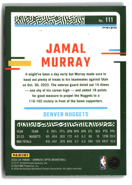 Jamal Murray 2023-24 Donruss Optic Purple Shock #111