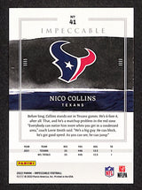 Nico Collins 2022 Panini Impeccable Silver #41 #/50